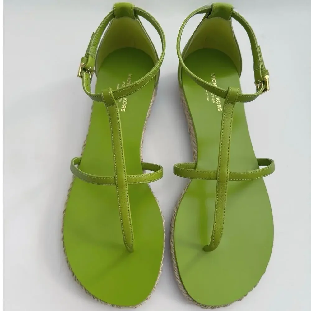 Michael Kors Collection ANNABETH RUNWAY Lime leather sandals - NIB!